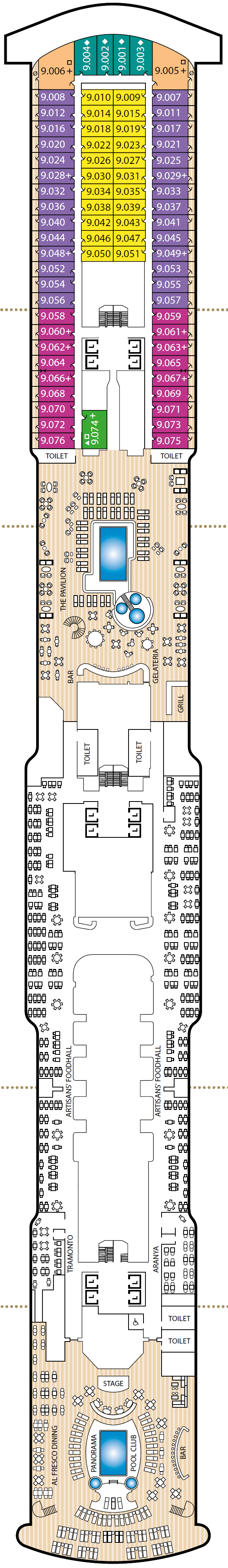 Deck plan for Deck 9