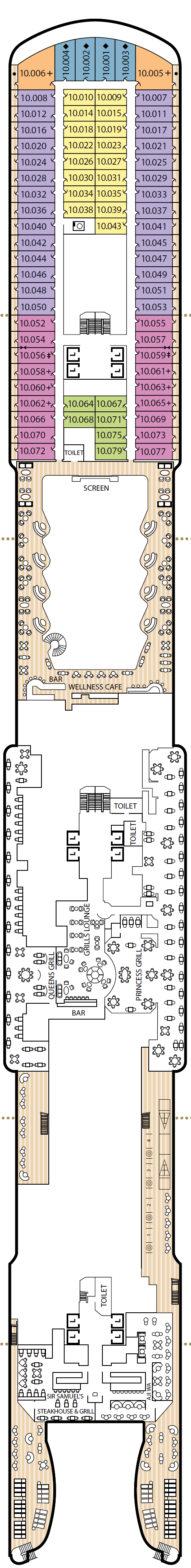 Deck plan for Deck 10