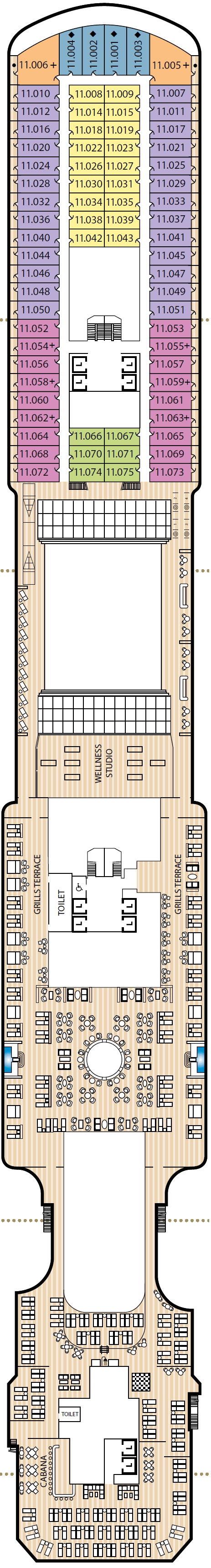 Deck plan for Deck 11