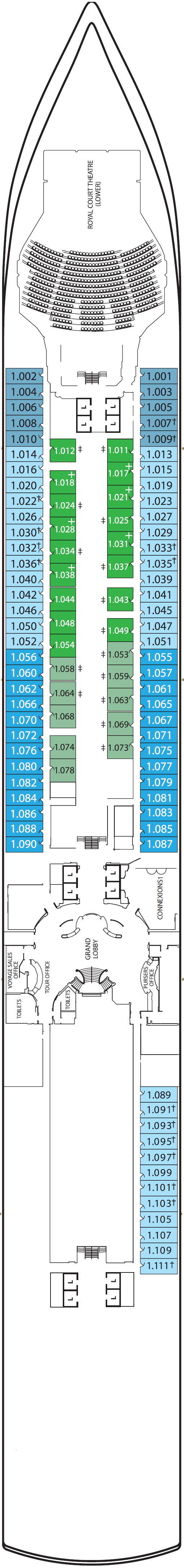 Deck plan for Deck 1