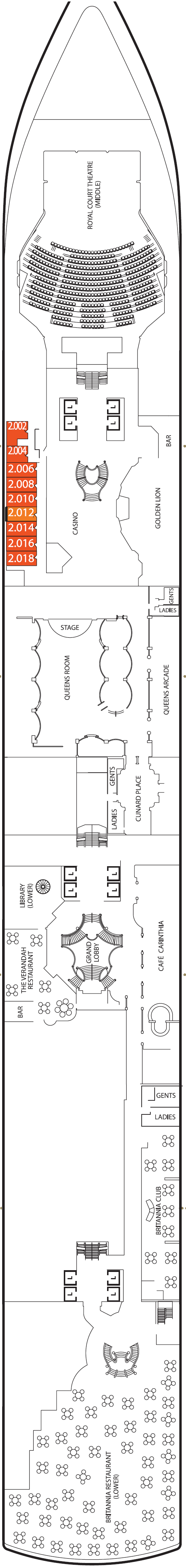 Deck plan for Deck 2