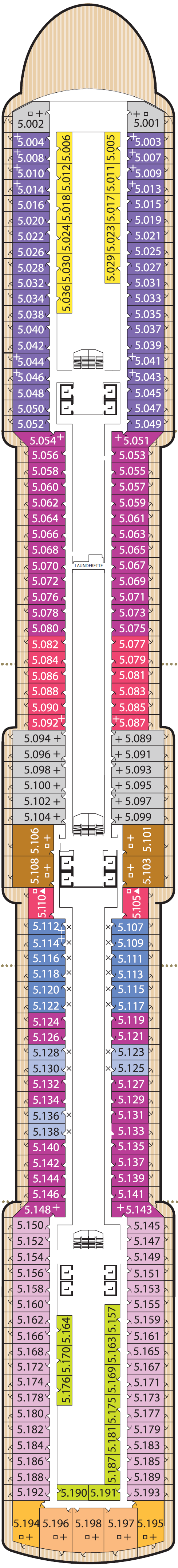 Deck plan for Deck 5