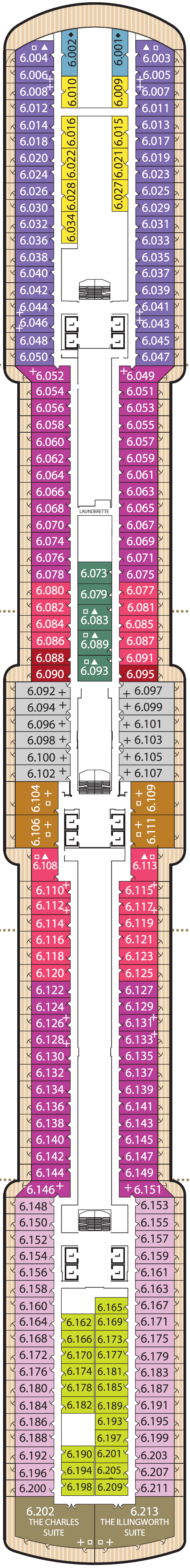 Deck plan for Deck 6