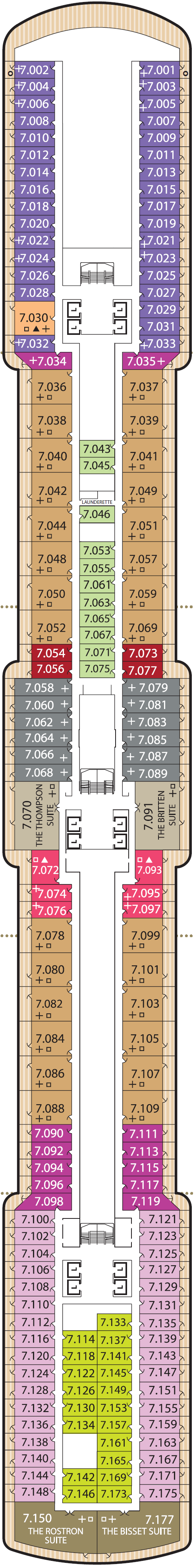 Deck plan for Deck 7