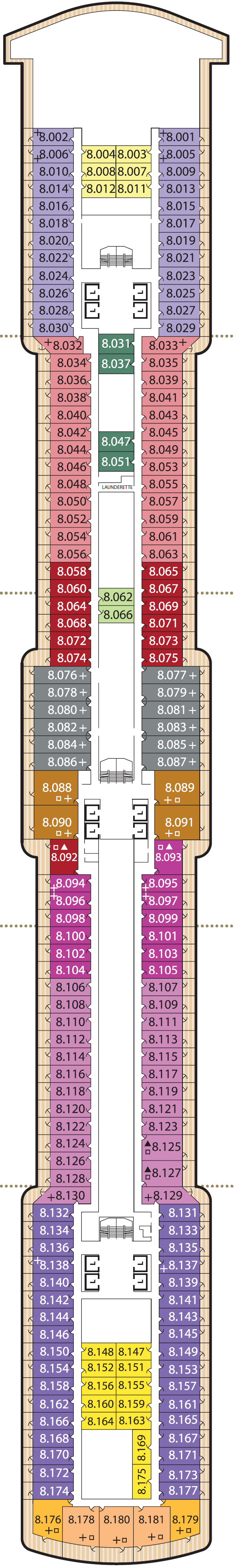 Deck plan for Deck 8