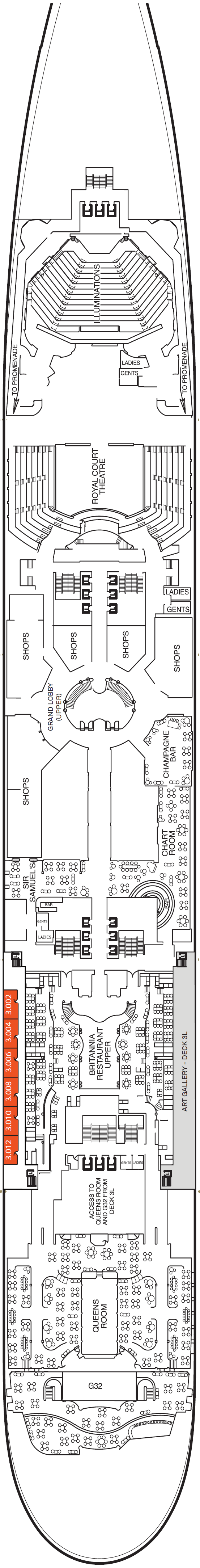 Deck plan for Deck 3