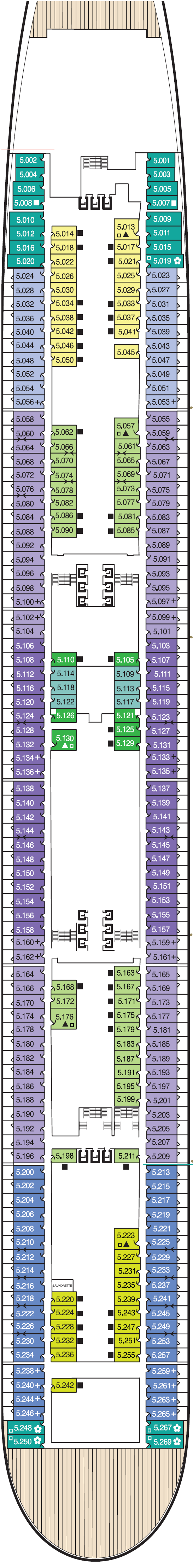 Deck plan for Deck 5
