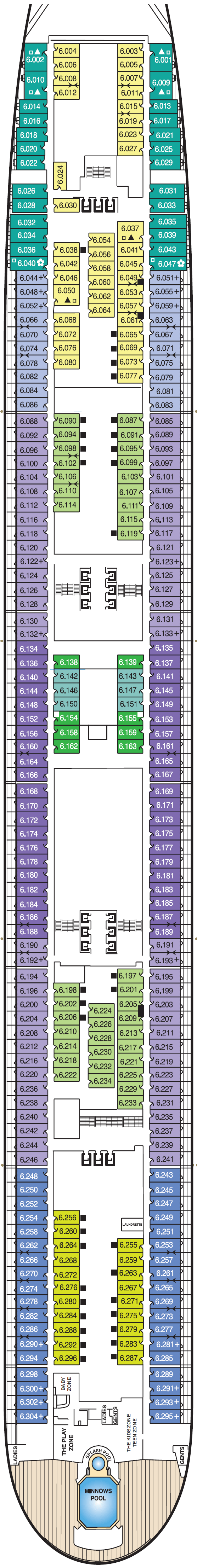 Deck plan for Deck 6