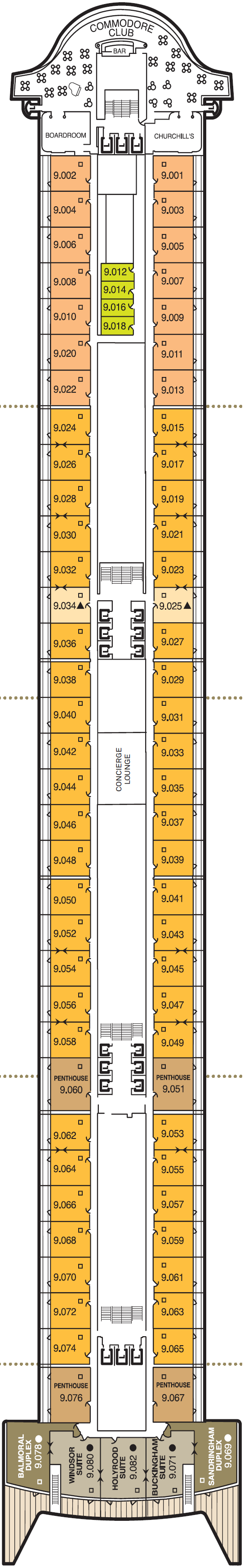 Deck plan for Deck 9