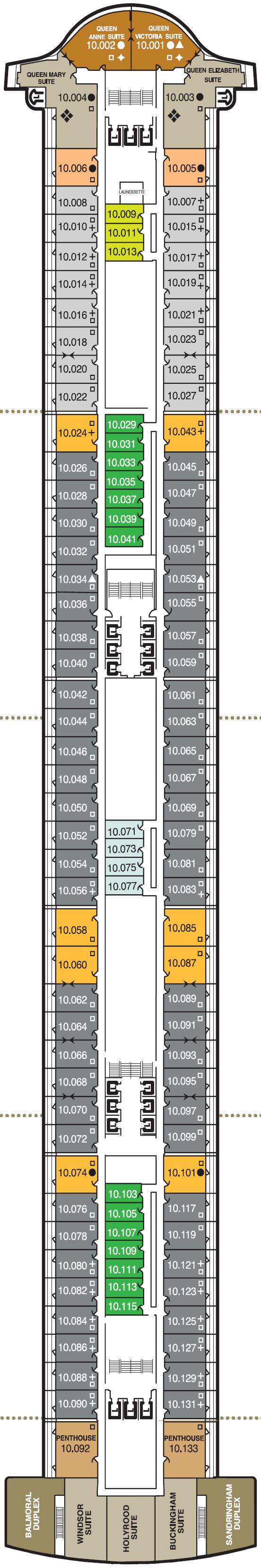 Deck plan for Deck 10