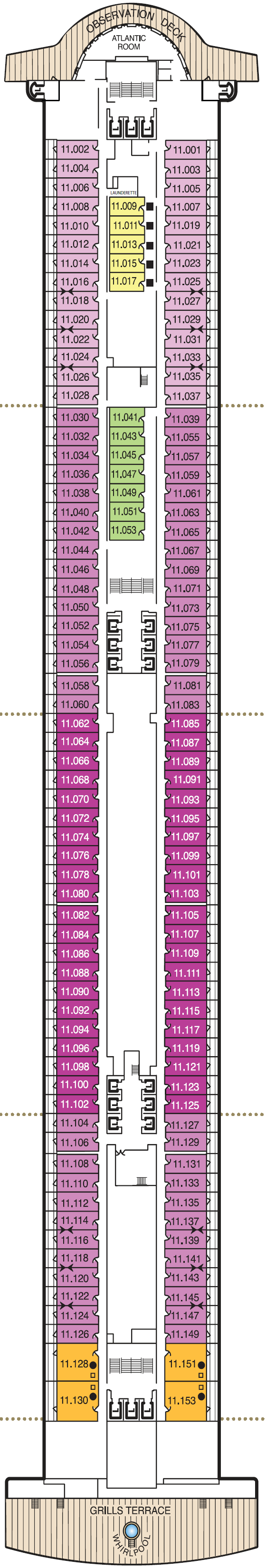 Deck plan for Deck 11