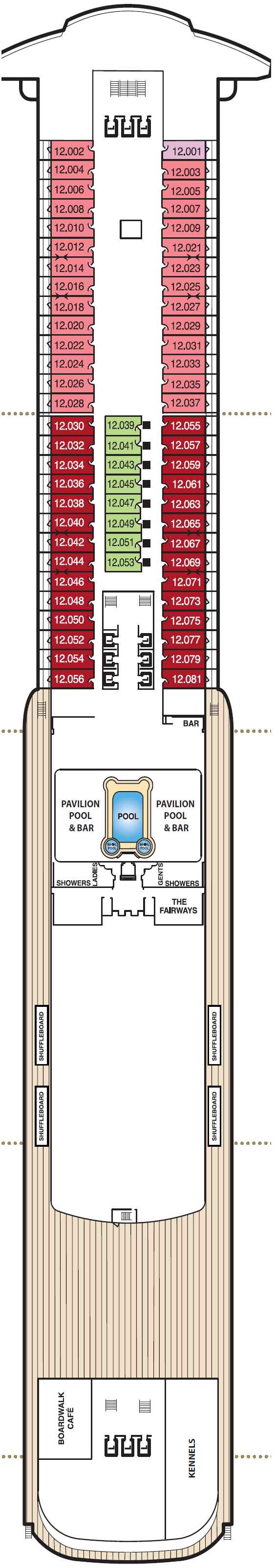 Deck plan for Deck 12