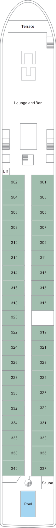 TUI Aria deck plan — Deck 3