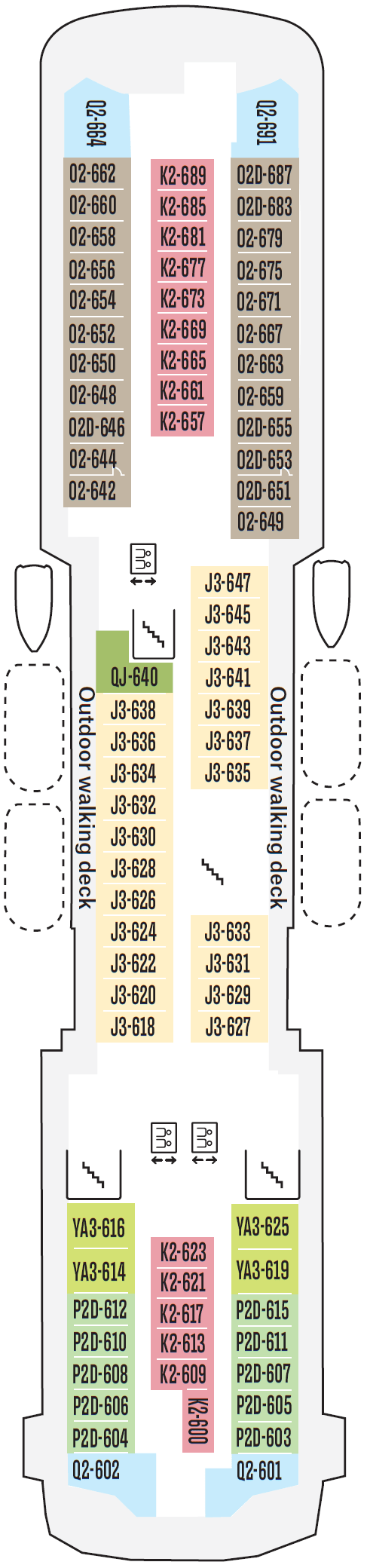 Deck plan for Deck 6