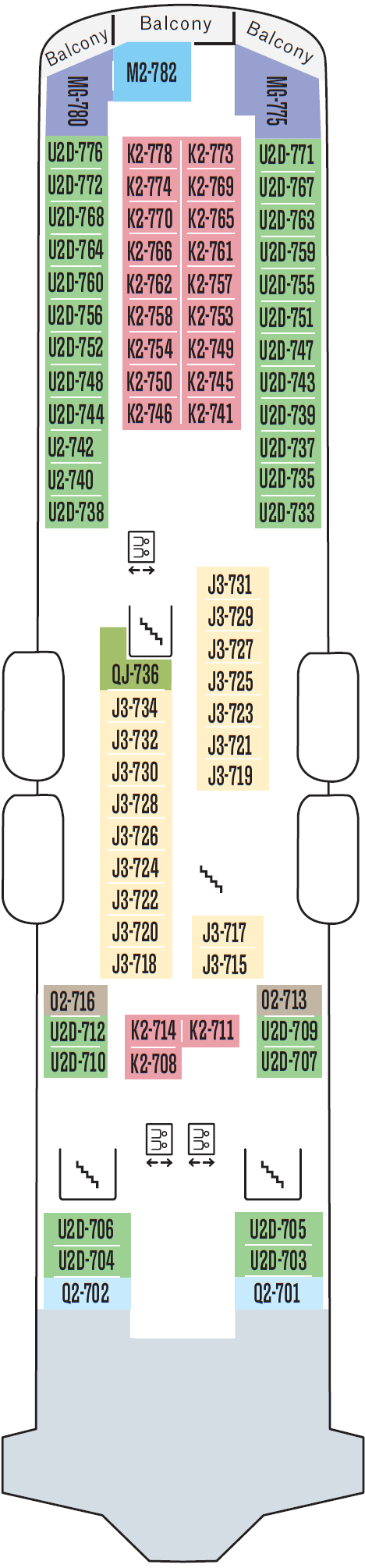 Deck plan for Deck 7