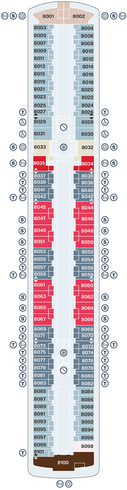 Deck plan for Deck 8