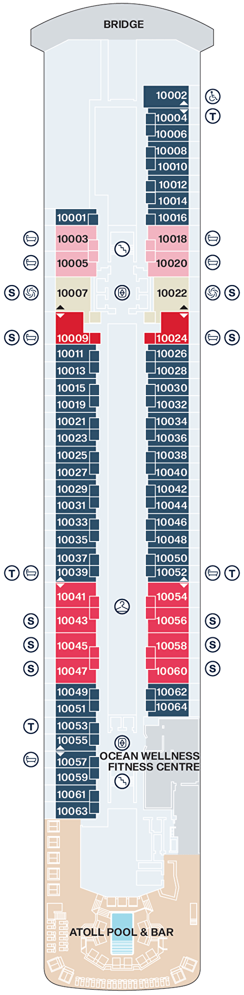 Deck plan for Deck 10