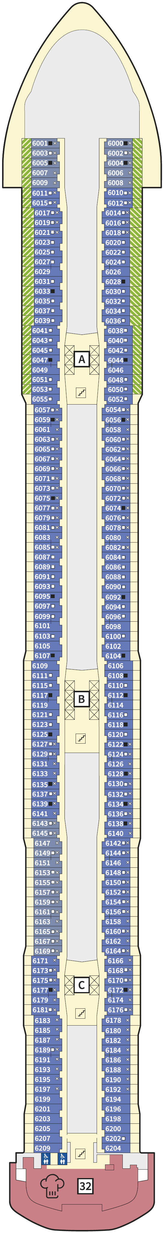 Deck plan for 6 Koralle