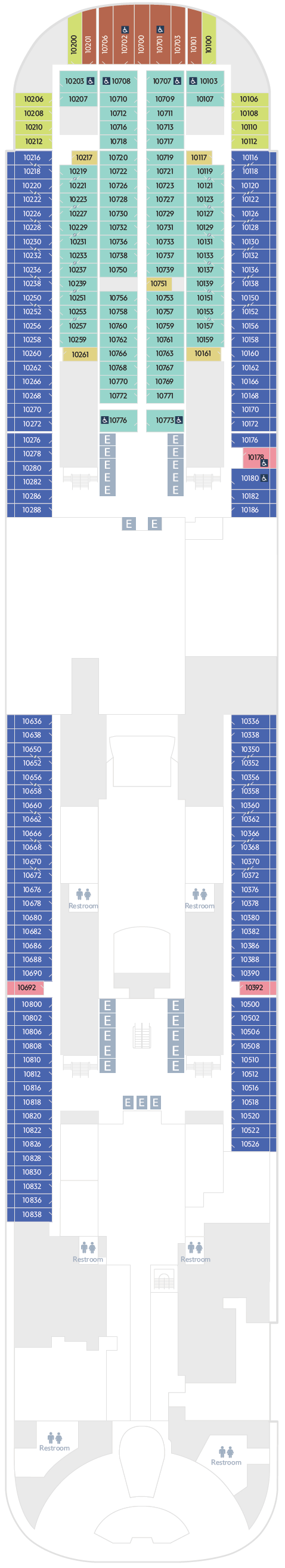 Deck plan for Deck 10