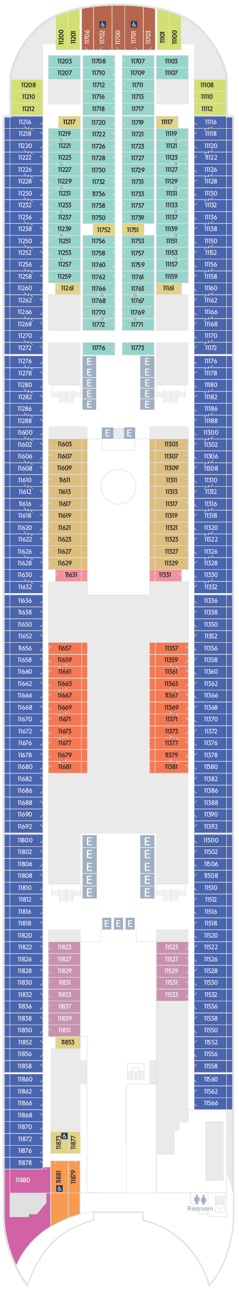 Deck plan for Deck 11