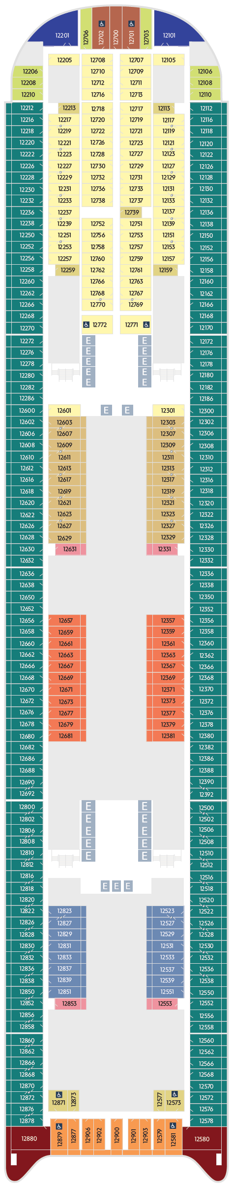 Deck plan for Deck 12