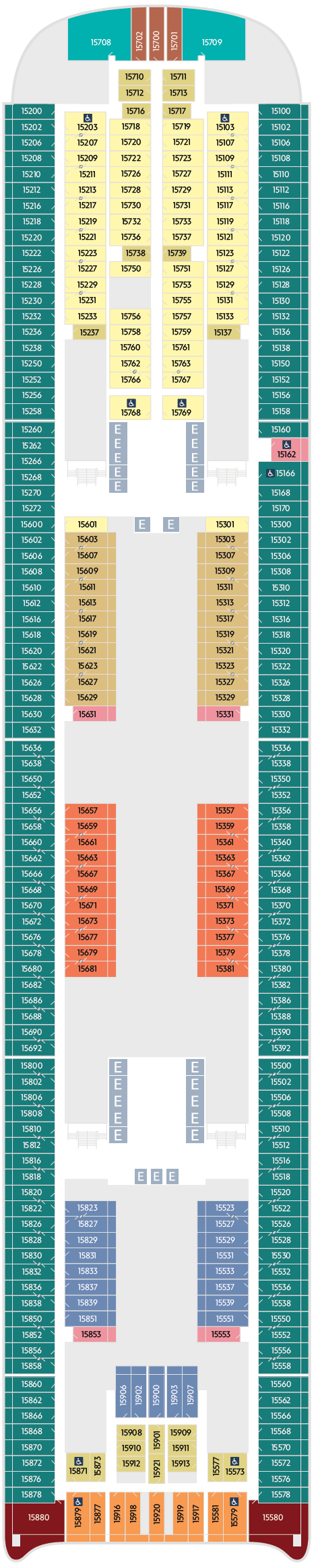 Deck plan for Deck 15