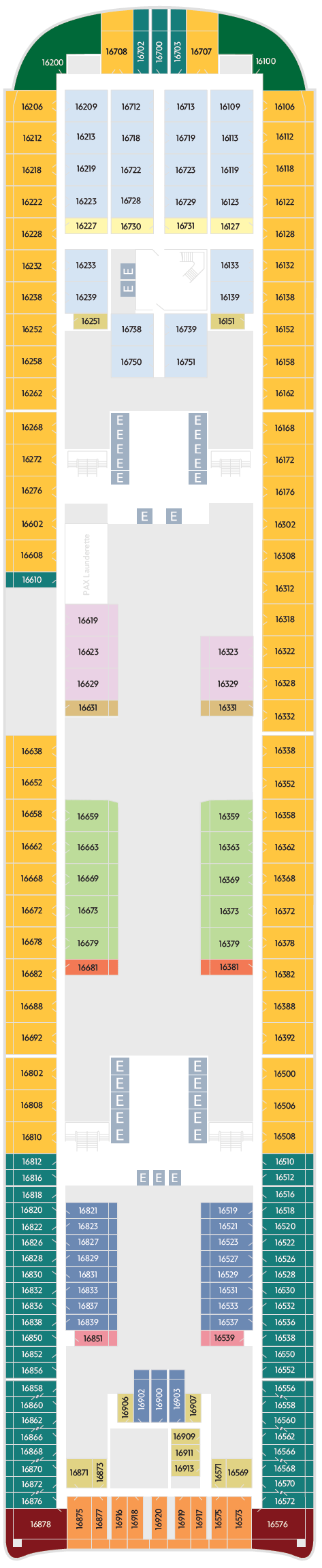 Deck plan for Deck 16