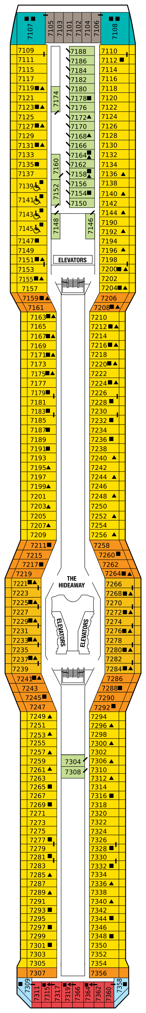 Deck plan for SUNRISE DECK 7