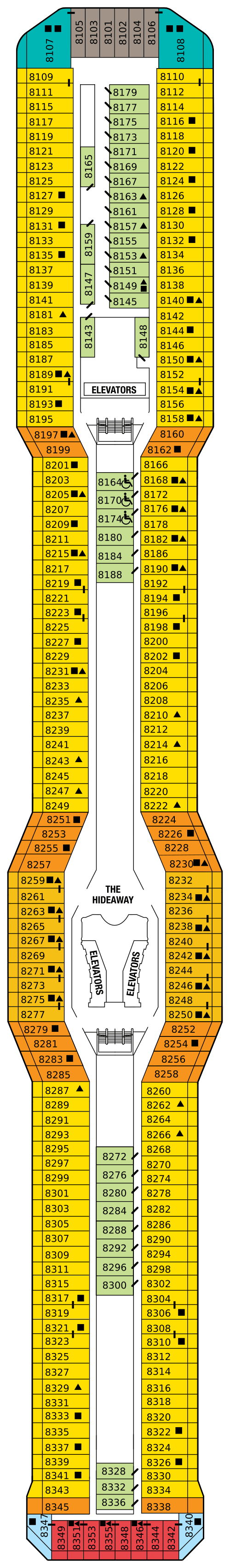 Deck plan for VISTA DECK 8