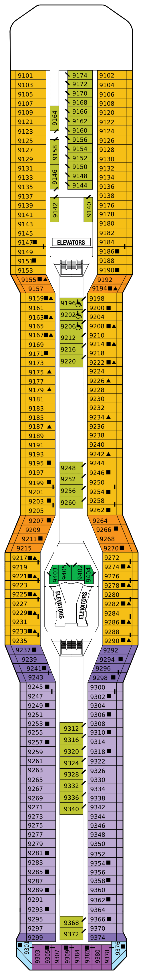 Deck plan for PANORAMA DECK 9