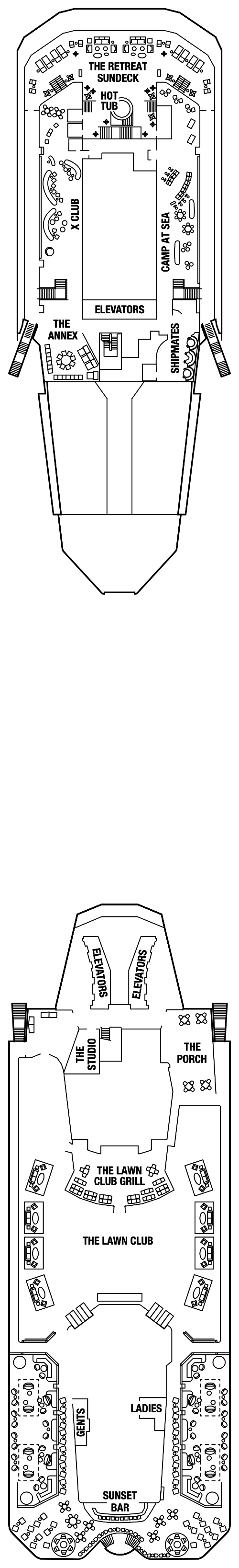 Deck plan for THE LAWN CLUB 15