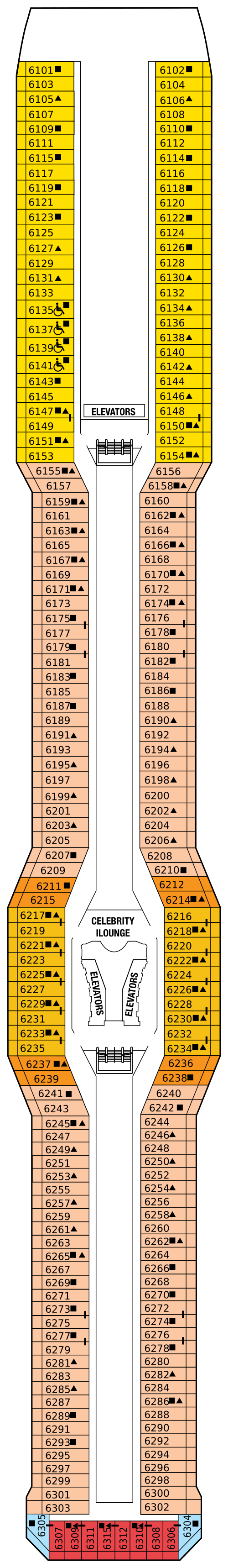 Deck plan for CONTINENTAL DECK 6