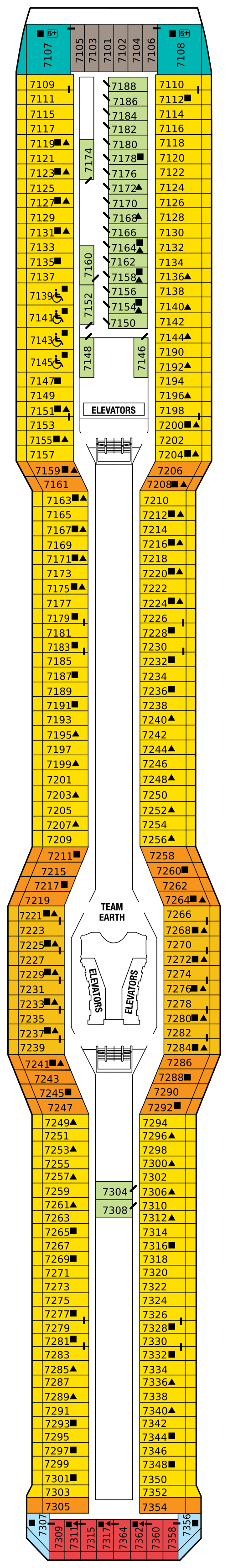 Deck plan for SUNRISE DECK 7