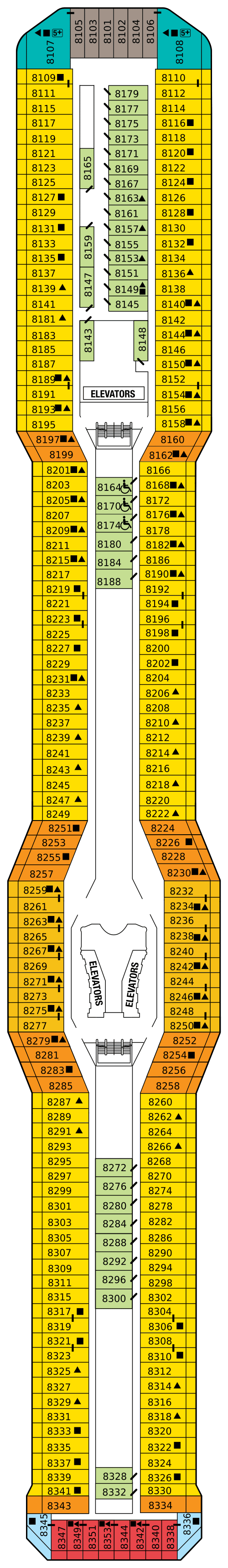 Deck plan for VISTA DECK 8