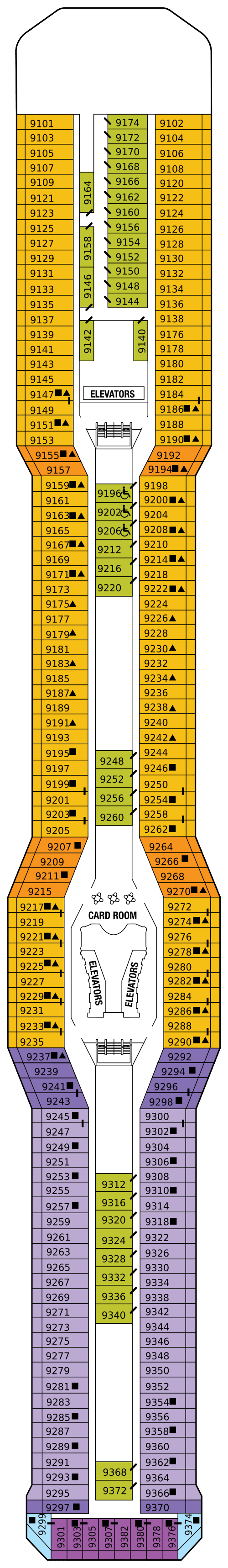 Deck plan for PANORAMA DECK 9