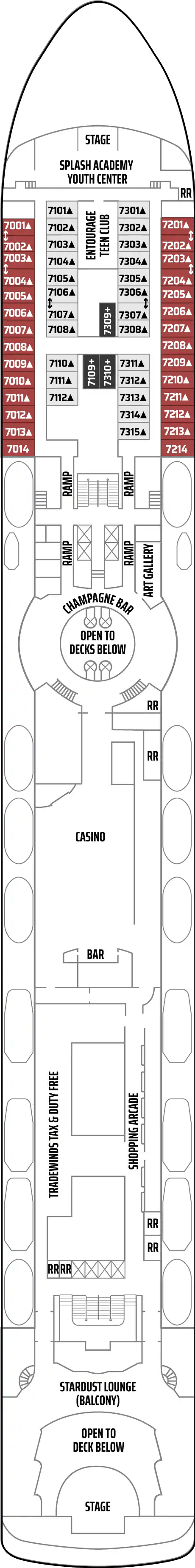 Deck plan for Deck 7