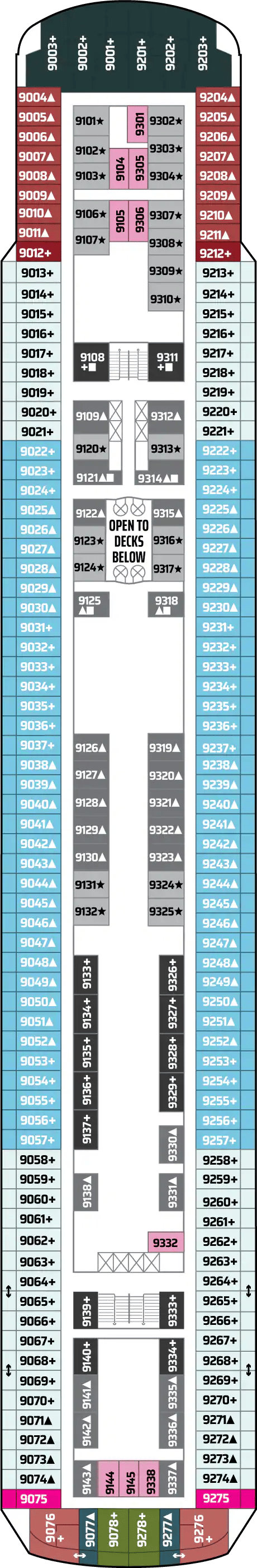 Deck plan for Deck 9