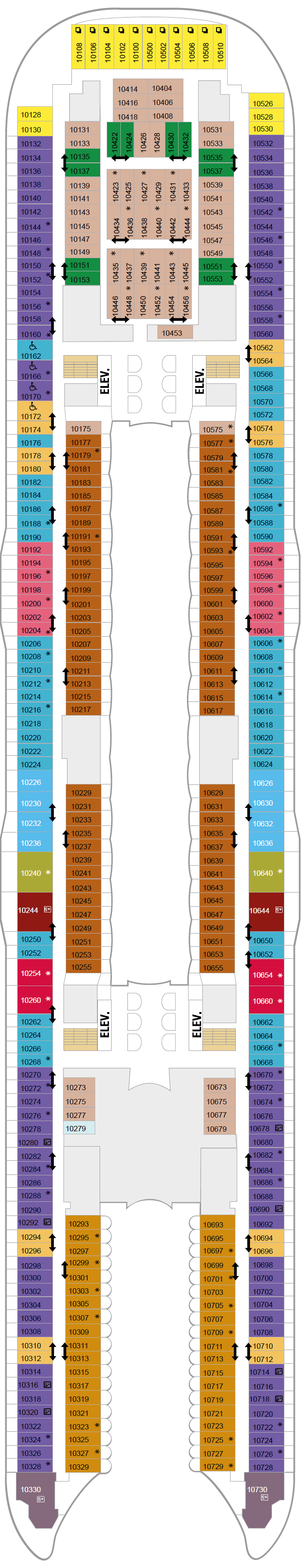 Deck plan for Deck 10