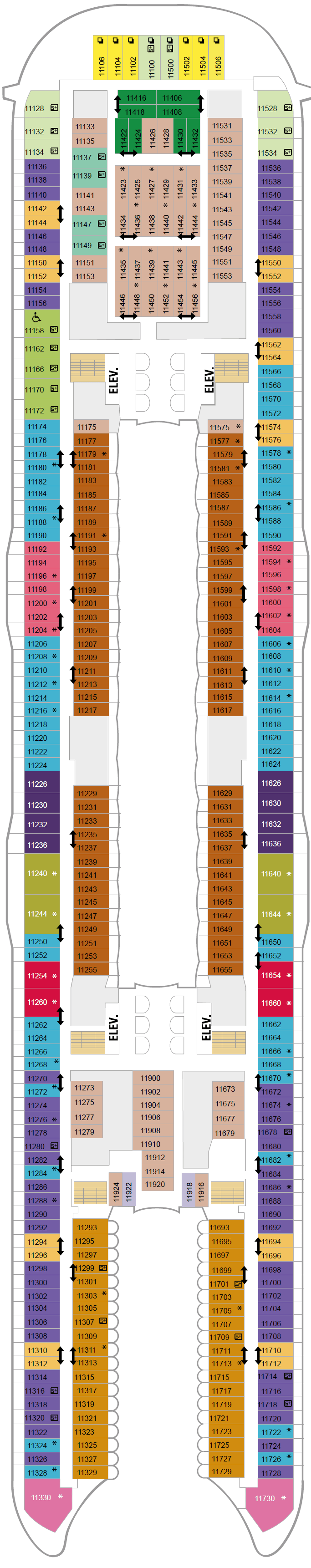 Deck plan for Deck 11