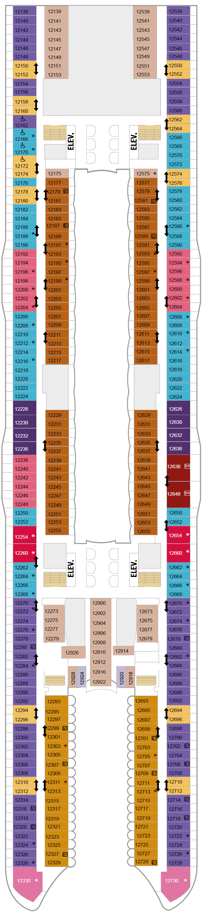 Deck plan for Deck 12