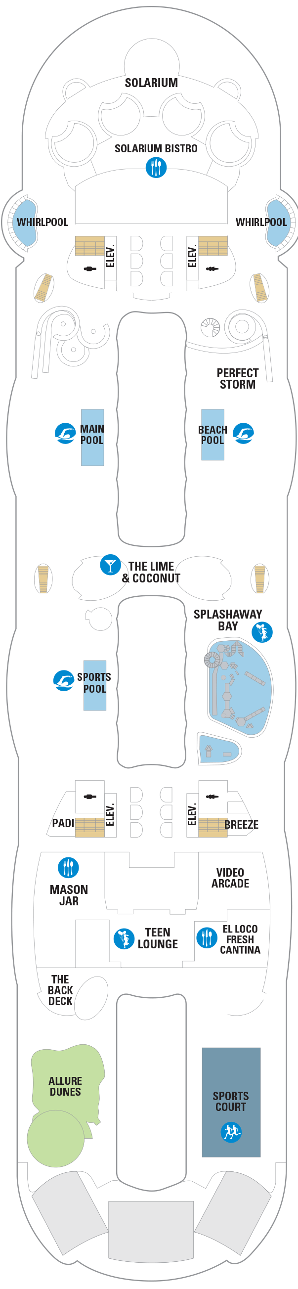 Deck plan for Deck 15