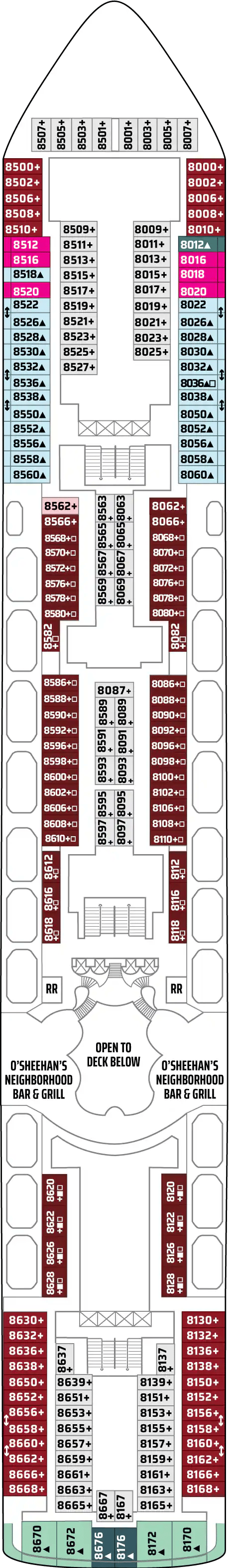 Deck plan for Deck 08