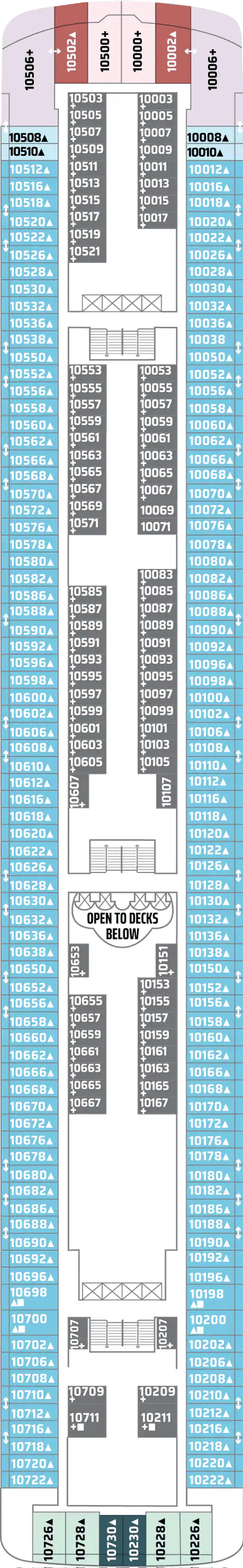 Deck plan for Deck 10