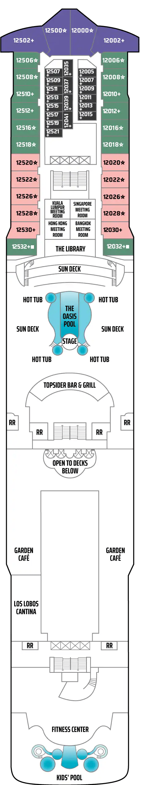 Deck plan for Deck 12