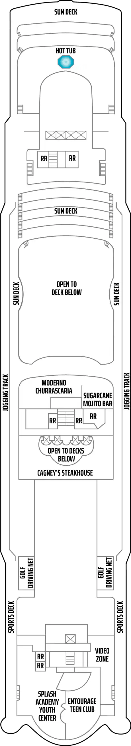 Deck plan for Deck 13
