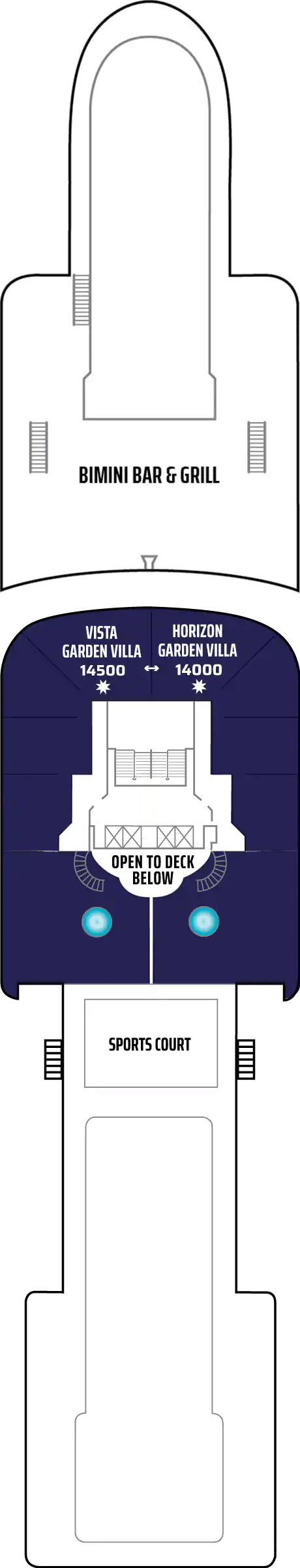 Deck plan for Deck 14