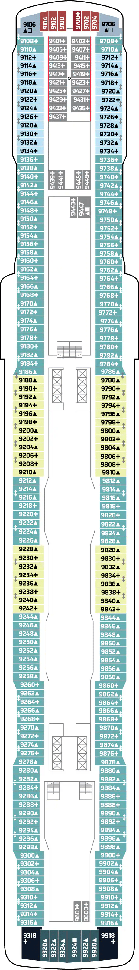 Deck plan for Deck 9