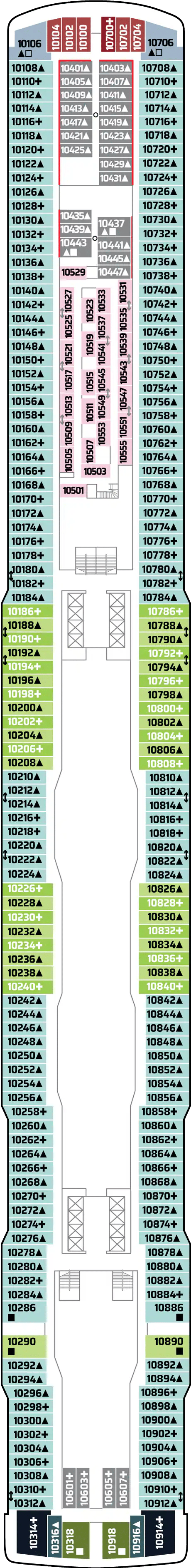 Deck plan for Deck 10