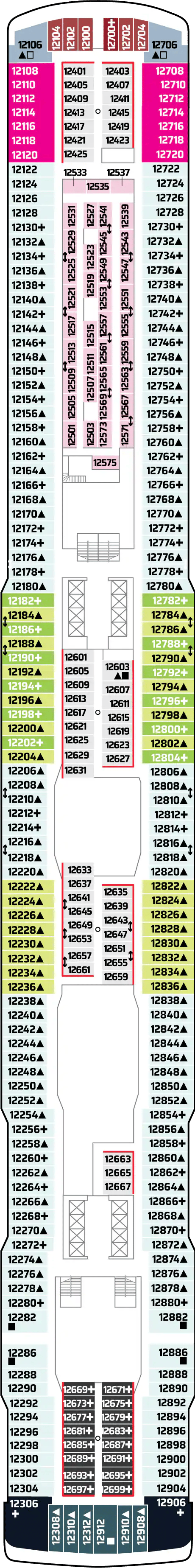 Deck plan for Deck 12
