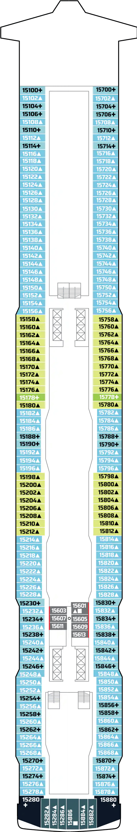 Deck plan for Deck 15